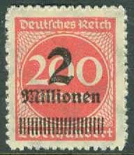 Deutsches Reich – M  309 B Siffertyp, sågtandat. 2 Mio på 200 M **