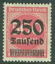 Deutsches Reich – M  295 Siffertyp. 250 Tsd på 500 M **