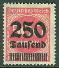Deutsches Reich – M  295 Siffertyp. 250 Tsd på 500 M **