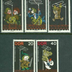 DDR – M 1025-1029 Barnens Dag; Karaktärer från barnprogram från den tyska televisionen. 5 kpl **
