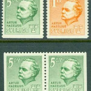 Sverige – F  333-334 Artur Hazelius, 4 kpl inkl BB-par **