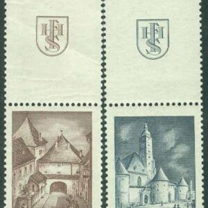 Jugoslavien – M  437-438 Nationell frimärksutställning, Zagreb, 2 kpl ** + Zf ** veck