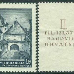 Jugoslavien – M  439-440 Nationell frimärksutställning, Zagreb, 2 kpl ** + Zf * tu fl