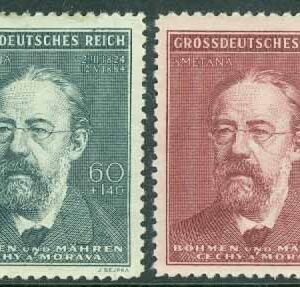 Böhmen och Mähren – M  138-139 F. Smetana (1824-1884), tjeckisk kompositör, 2 kpl *
