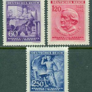 Böhmen och Mähren – M  128-130 Richard Wagners födelse 130 år, 3 kpl *