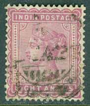 Indien – M   39 Drottning Victoria, 8 A stpl