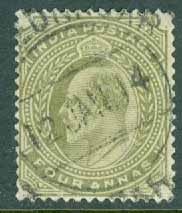 Indien – M   61 Kung Edward VII, 4 A stpl