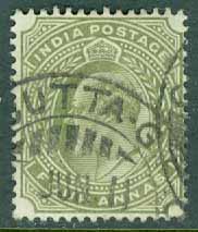 Indien – M   61 Kung Edward VII, 4 A stpl