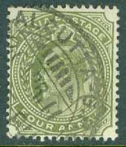 Indien – M   61 Kung Edward VII, 4 A stpl