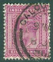 Indien – M   63 Kung Edward VII, 8 A stpl