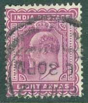 Indien – M   63 Kung Edward VII, 8 A stpl
