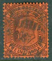 Indien – M   64 Kung Edward VII, 12 A stpl