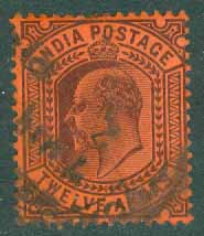 Indien – M   64 Kung Edward VII, 12 A stpl