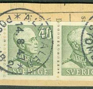 F  281 ÄLVDALEN POSTOMB 2 14.2.47 3-strip på klipp (W/D)