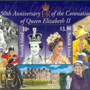 Norfolk Island – M  846-847 (BL 42) 50-årsdagen av Drottning Elisabeth II`s kröning, block kpl **