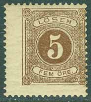 Sverige – F L 13 Lösen t. 13, 5 öre brun **