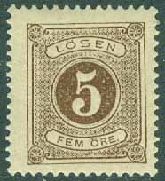 Sverige – F L 13 Lösen t. 13, 5 öre brun *