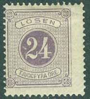 Sverige – F L 17 Lösen t. 13, 24 öre lila *