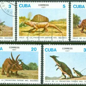 Kuba – M 3109-3113 Modeller av förhistoriska djur i Baconao nationalpark, 5 ol stpl