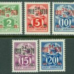 Estland – M   68-72 10 års oavhängighet, påtryck 1918 24.11 1928, 5 kpl *