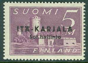 Öst-Karelen – F    6 Svart påtryck på Finland 159, 5 Mk **