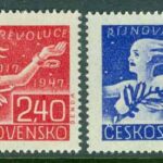Tjeckoslovakien – M  527-528 30-årsdagen av ryska oktoberrevolutionen, 2 kpl **
