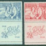 Tjeckoslovakien – M  550-551 Tjeckoslovakiska Republiken 30 år, 2 x 2 kpl med Zf **