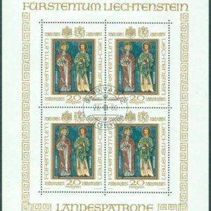 Liechtenstein – M 734 Landspatroner, miniark kpl stpl