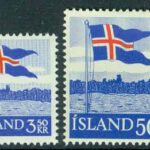 Island – F  361-362 Islands flagga, 2 kpl **/*
