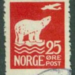 Norge – F  157 Isbjörn och flyg, 25 öre stpl
