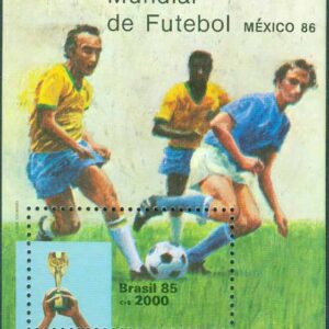 Brasilien – M 2129 (BL 68) VM i fotboll i Mexico 1986, block kpl **