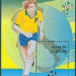 Brasilien – M 2357 (BL 84) VM i fotboll i Italien 1990, block kpl **