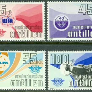 Nederländska Antillerna – M 516-519 Organisationen för civil luftfart ICAO 40 år, 4 kpl ** kt